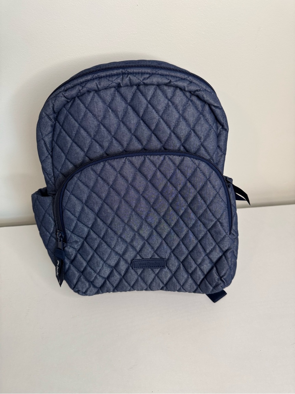 Vera Bradley Quilted Denim Backpack Navy Blue Small Travel Daypack